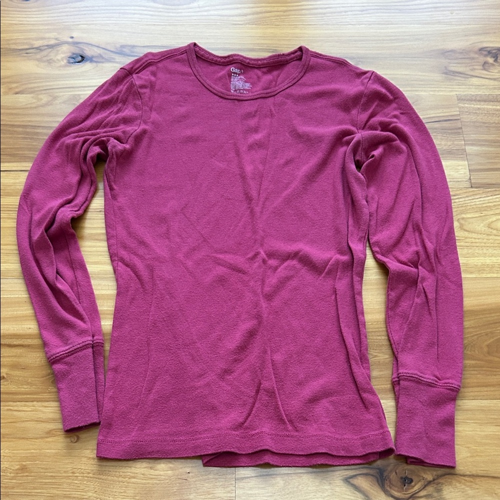 GAP Vintage Y2K Women's Long Sleeve Top - Berry